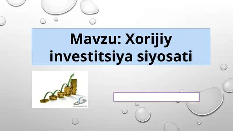 Xorijiy investitsiyasi 1