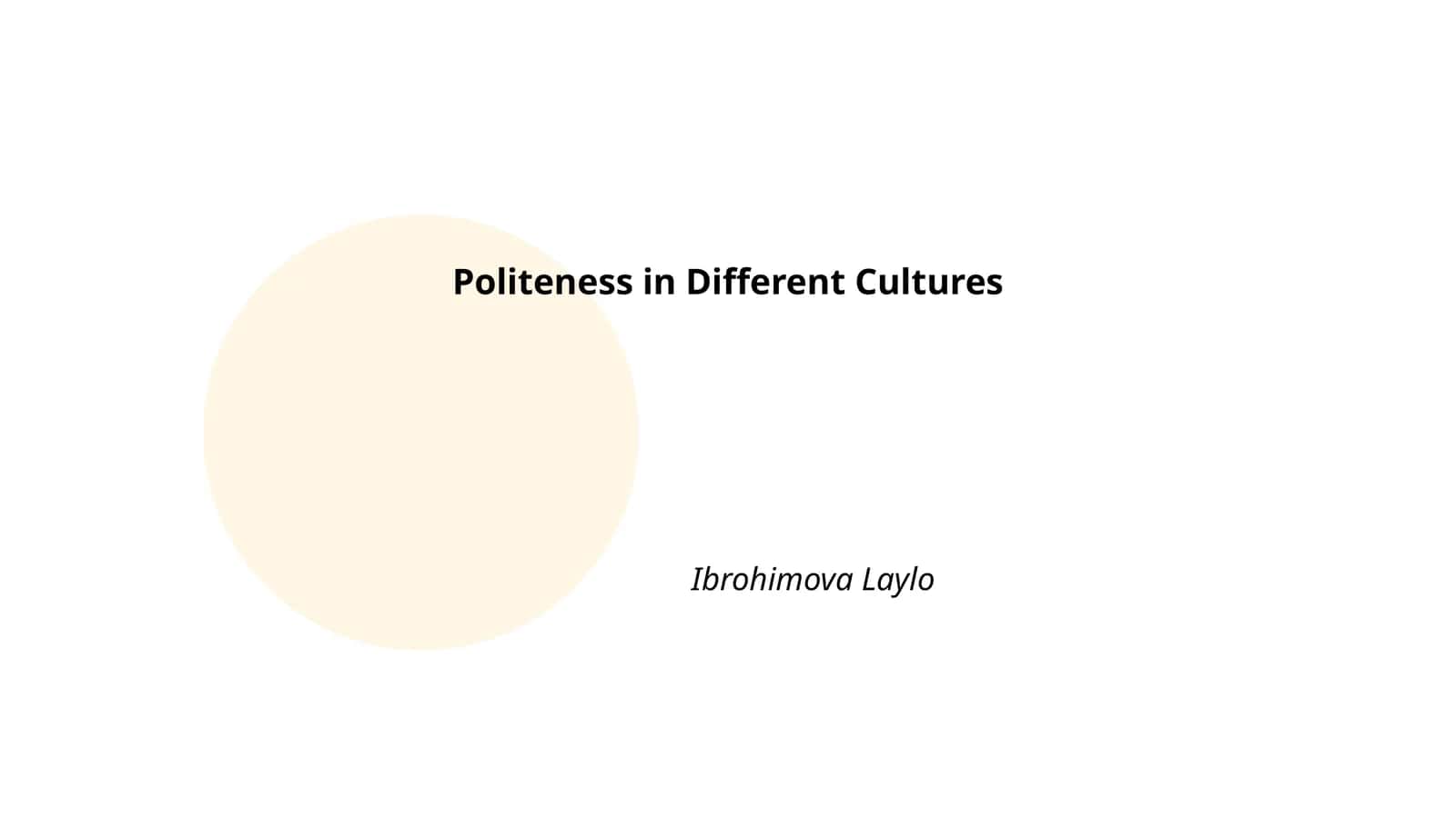 Politeness in Different Cultures 1