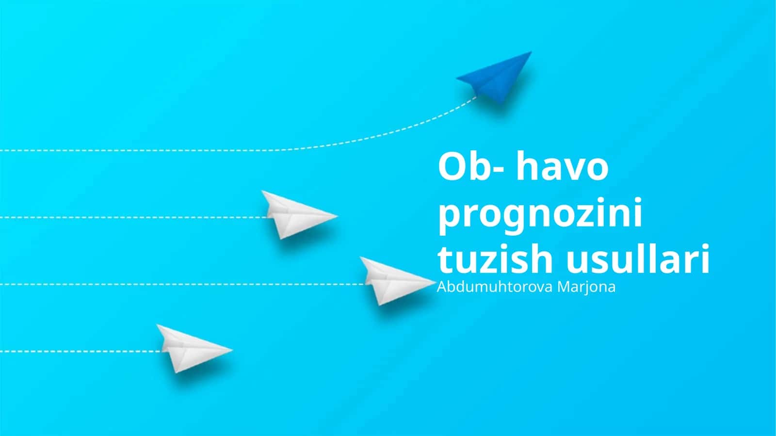 Ob-havo prognozini tuzish usullari 1