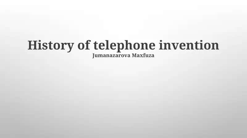History of telephone invention 1