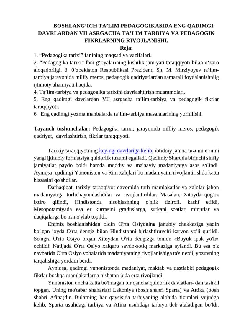 Pedagogika tarixi 1