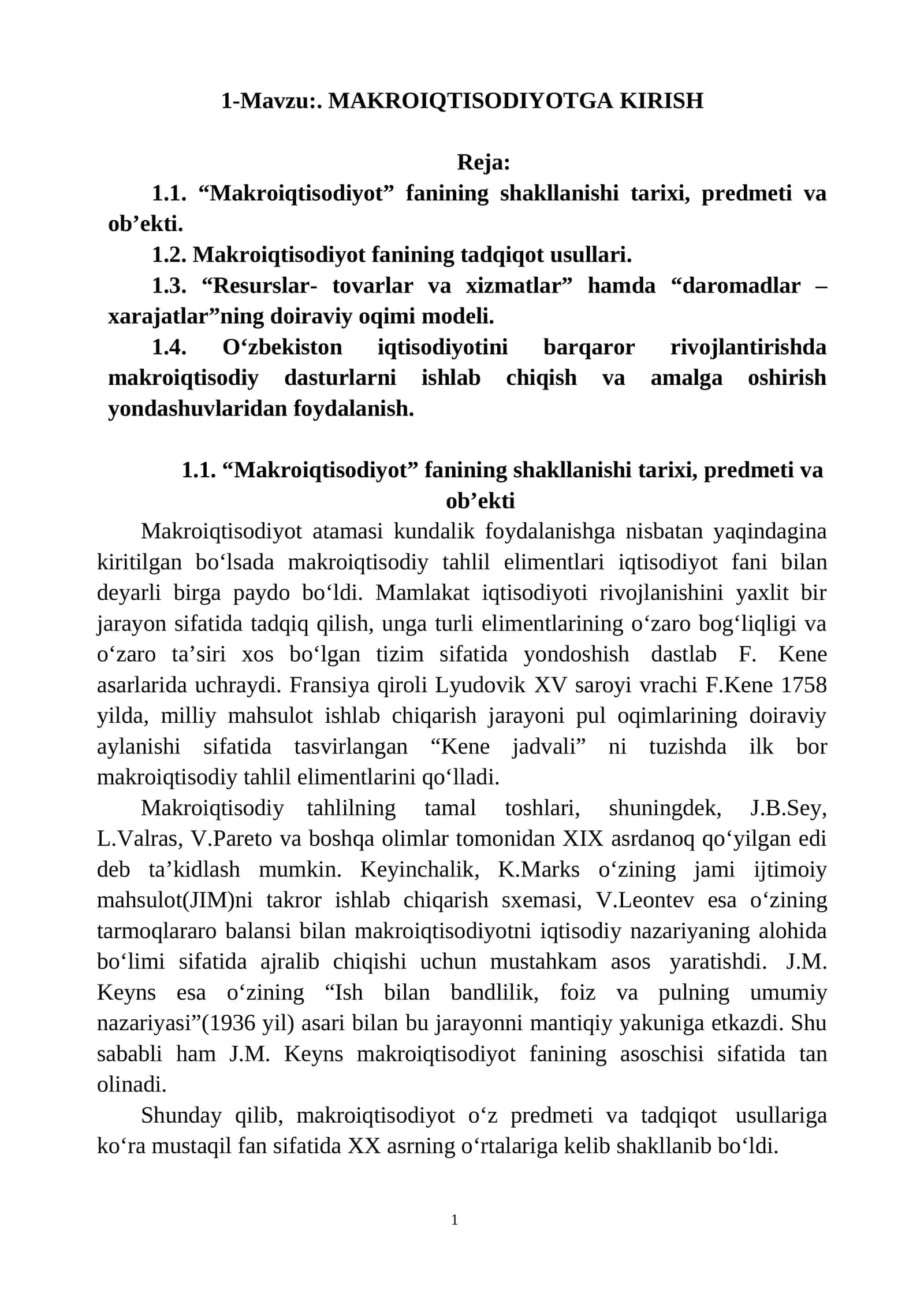 MAKROIQTISODIYOTGA KIRISH 1