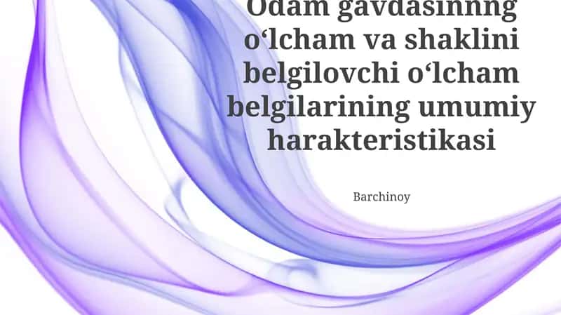 Antropometriya va ergonomika 1
