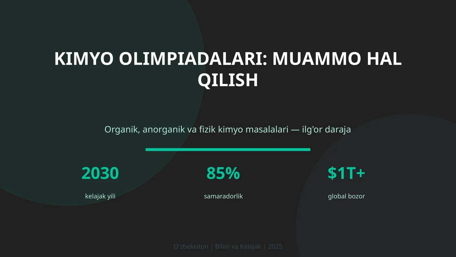 Kimyo olimpiadalari: muammo hal qilish 1