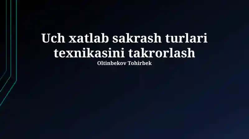 Baland sakrash texnikasini takrorlash