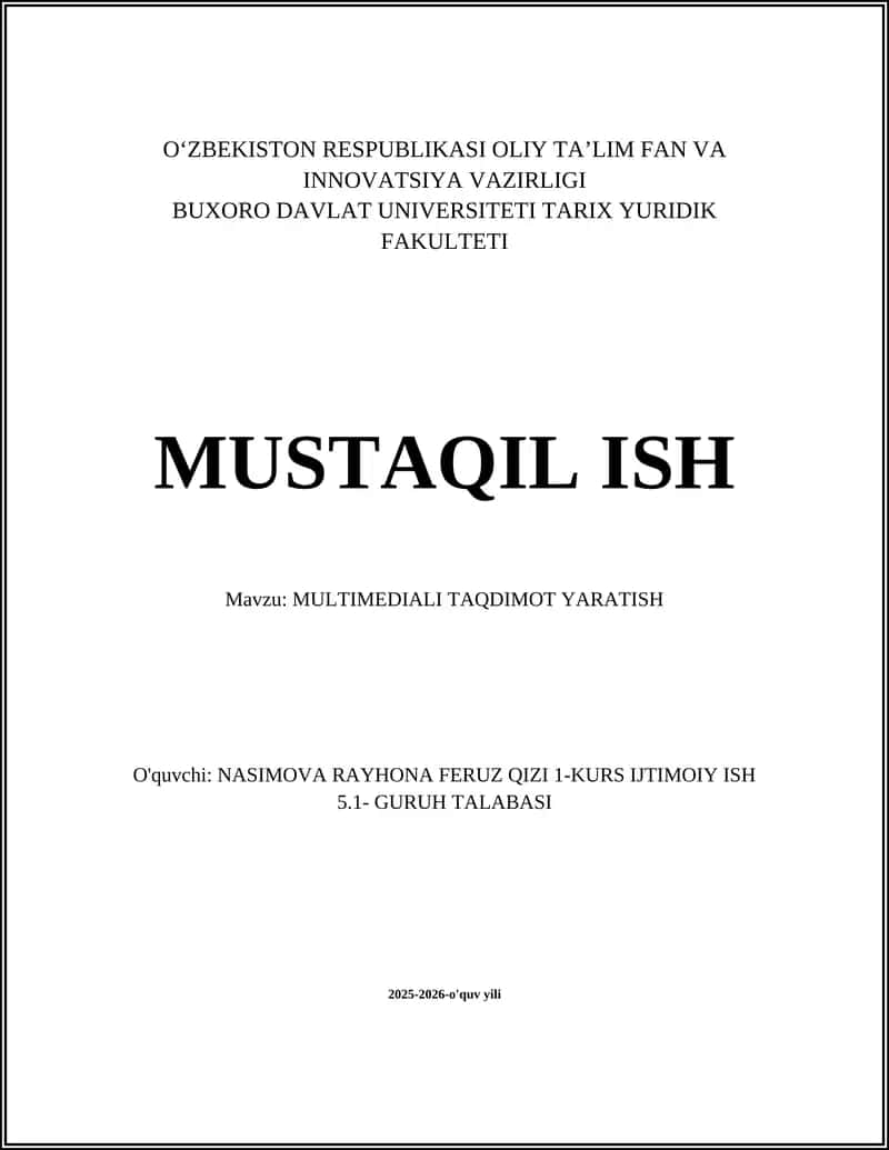 MULTIMEDIALI TAQDIMOT YARATISH 1