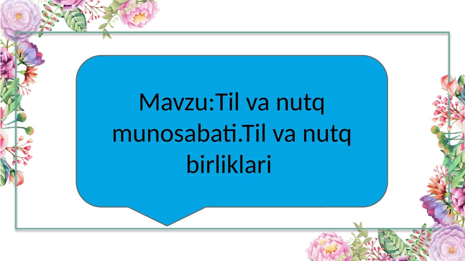 Til va nutq munosabati.Til va nutq birliklari 1