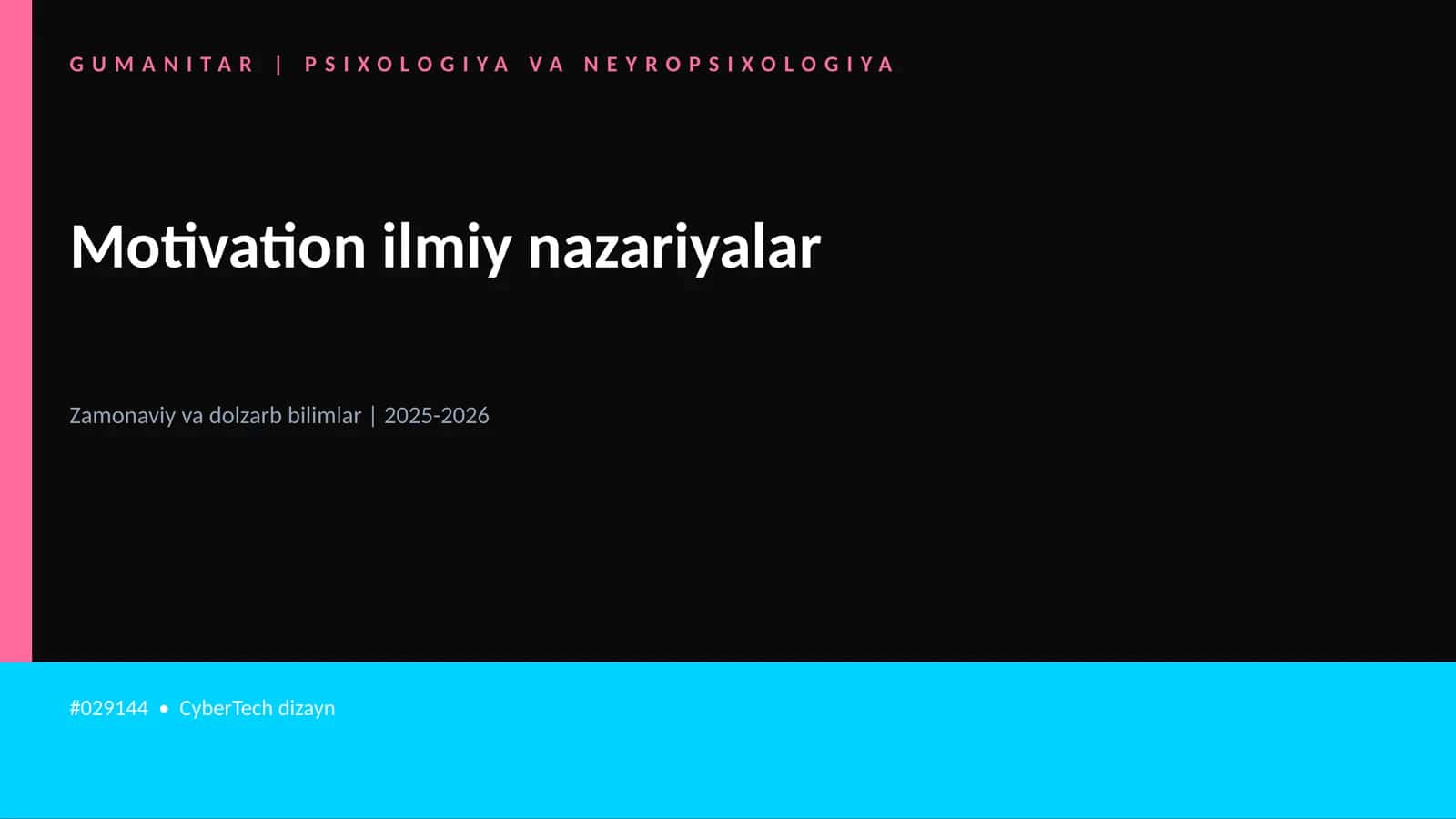 Motivation ilmiy nazariyalar 1