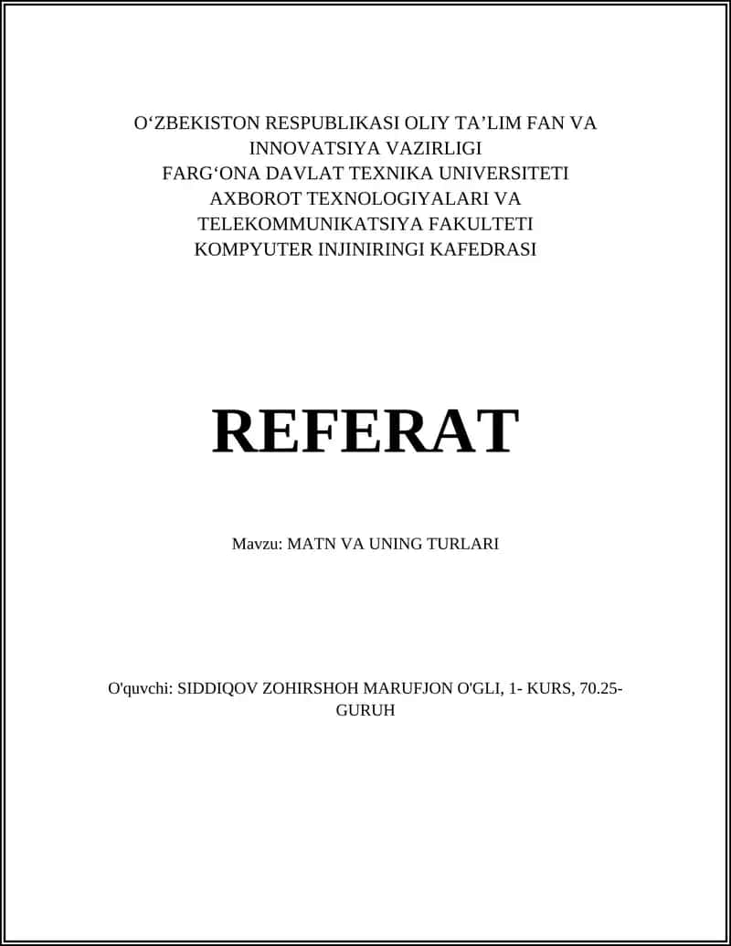 MATN VA UNING TURLARI 1
