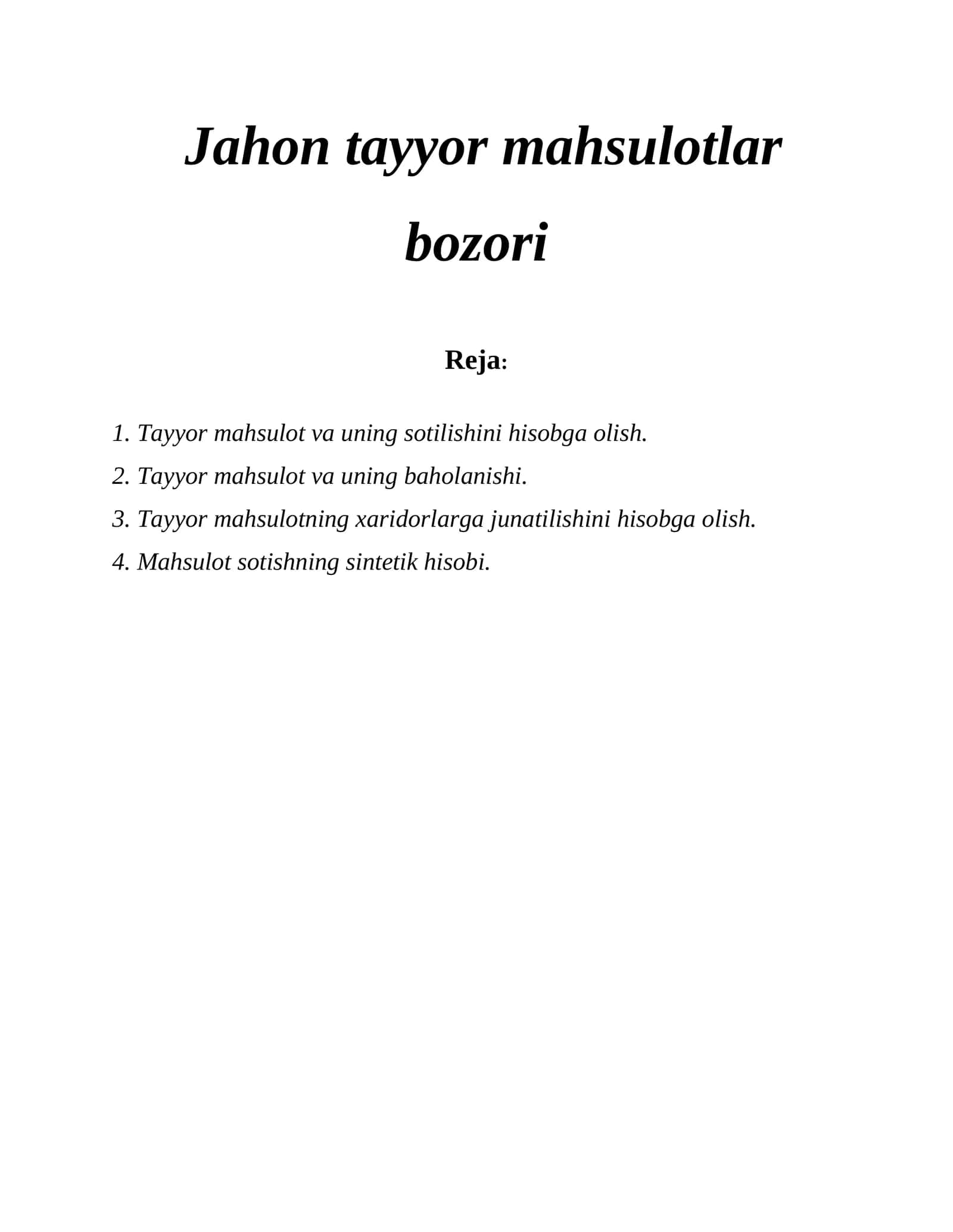 Tayyor mahsulotlar bozori 1