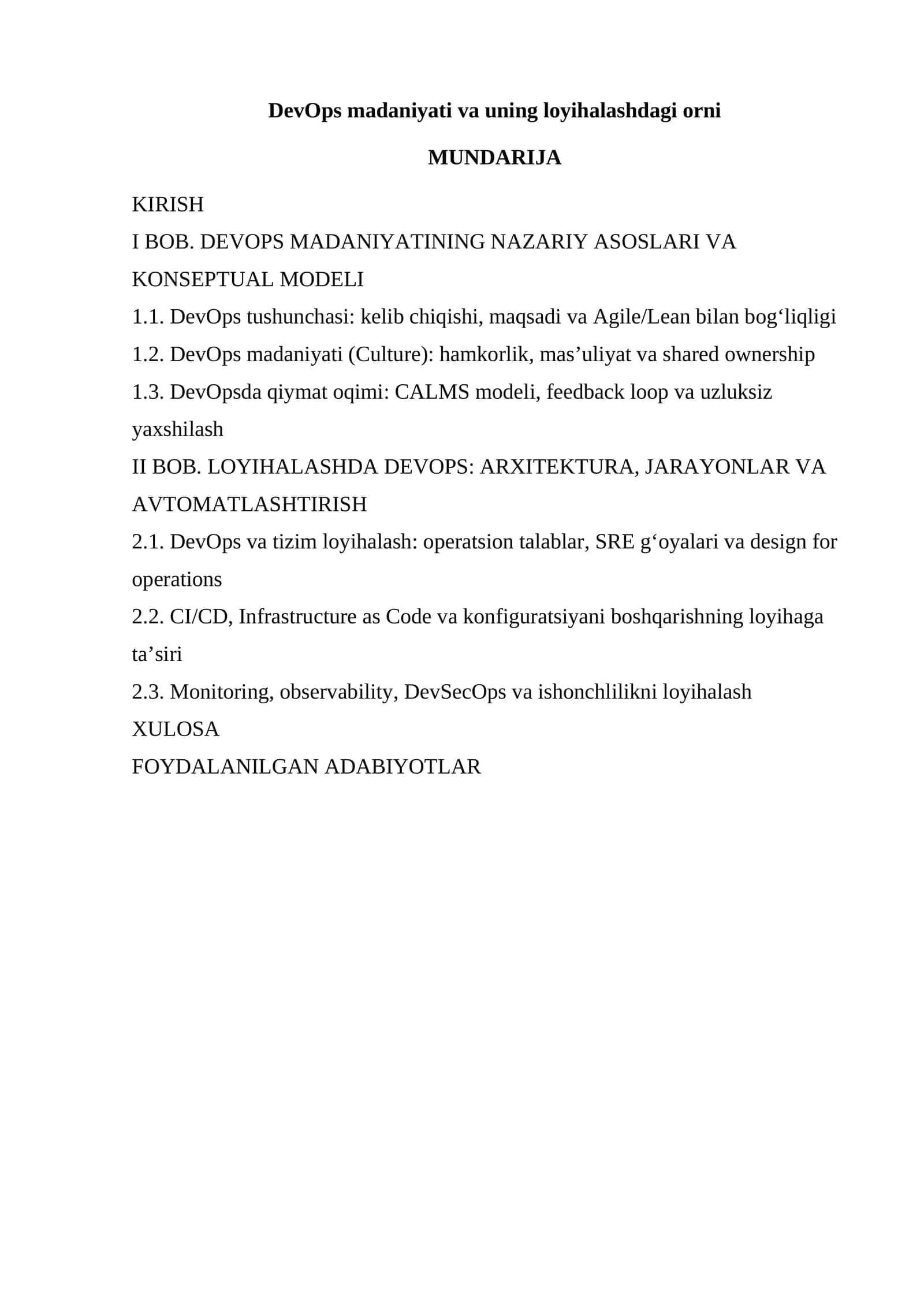 DevOps madaniyati va uning loyihalashdagi orni 1