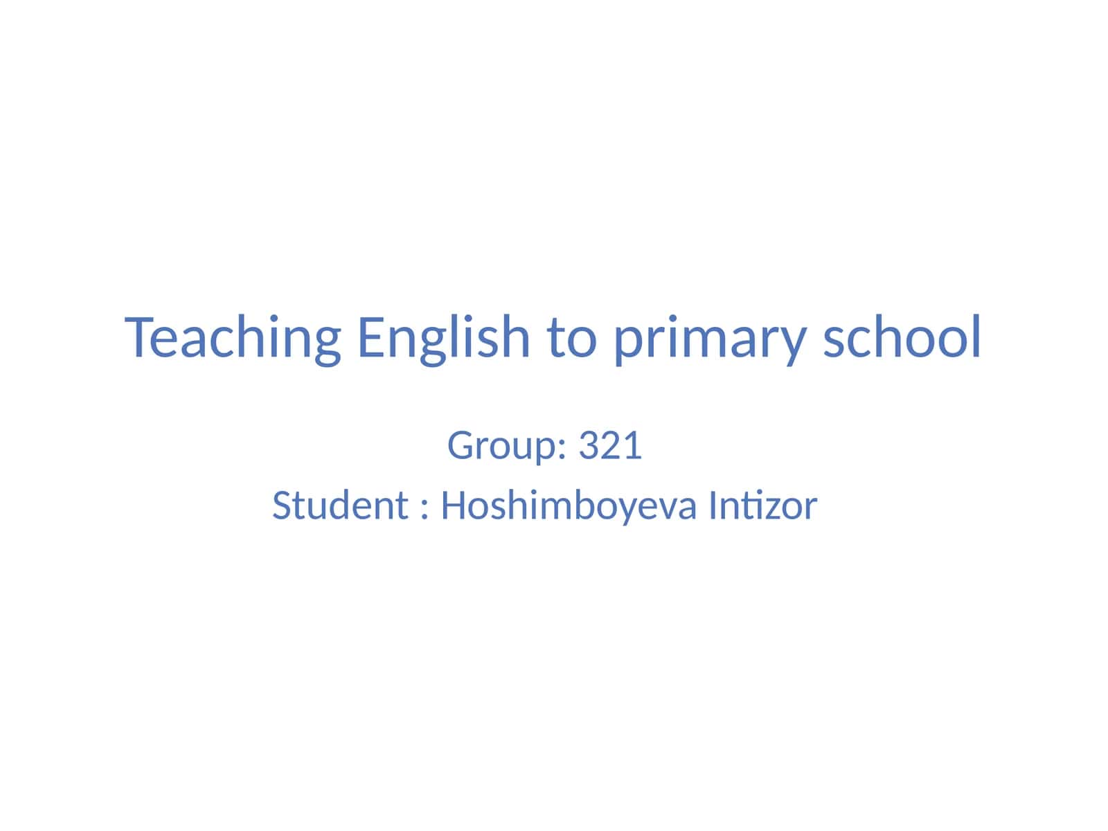 Teaching English to primary school 1