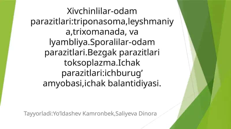 Xivchinlilar odam parazitlari 1