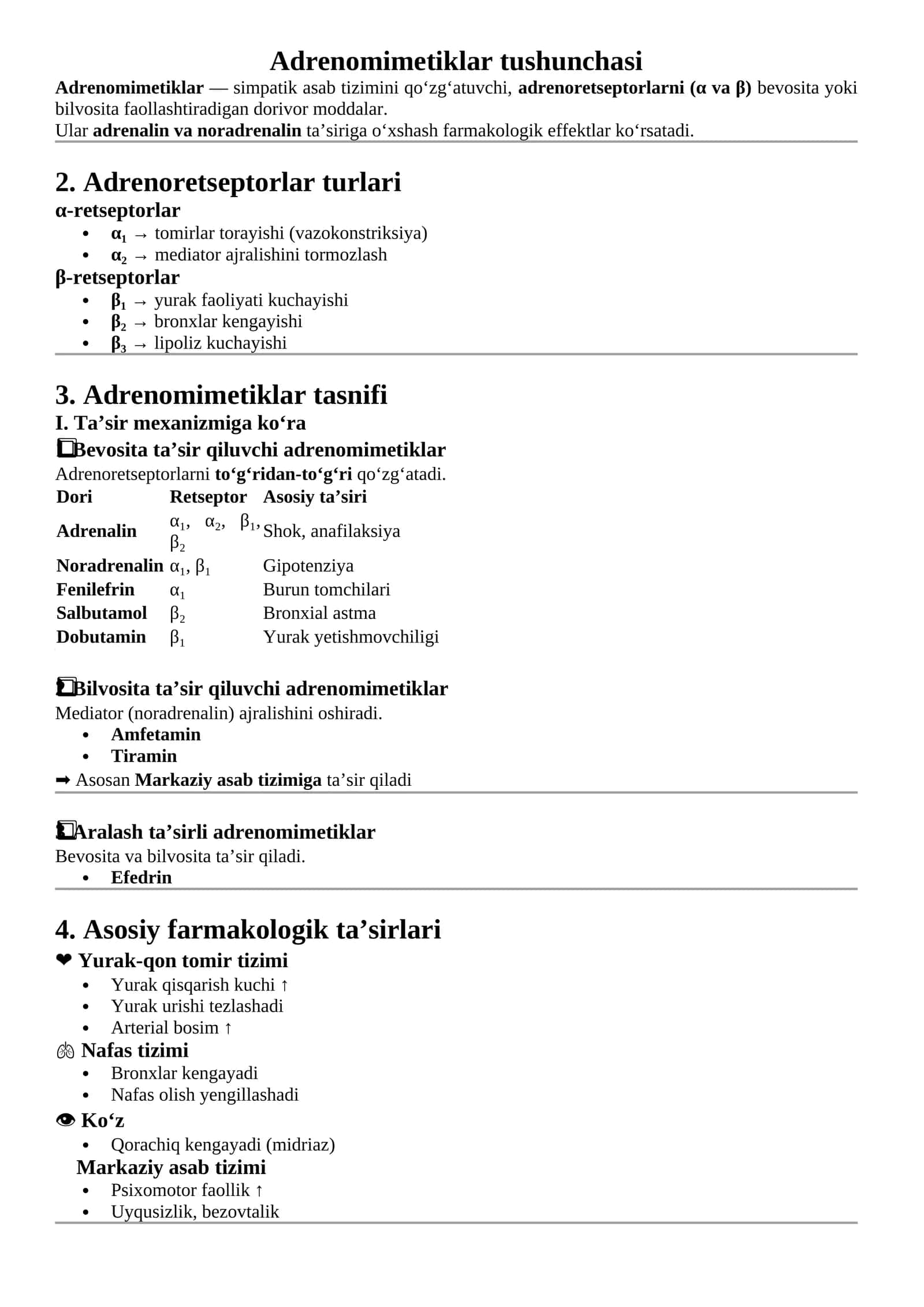 Adrenomimetiklar tushunchasi 1