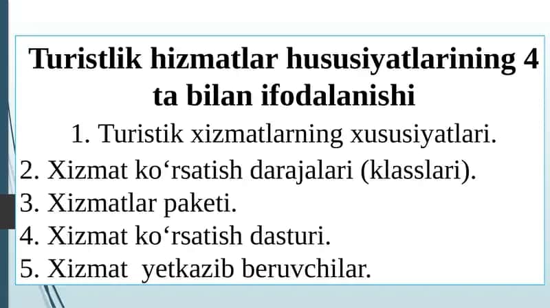 Turistik xizmatlar 1