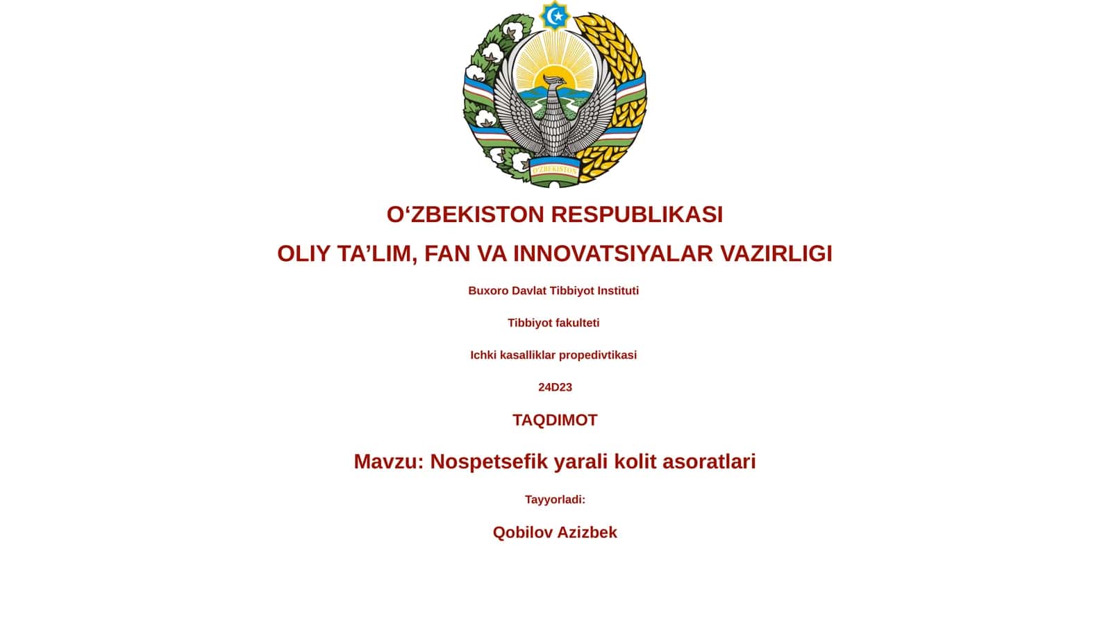 Nospetsefik yarali kolit asoratlari 1