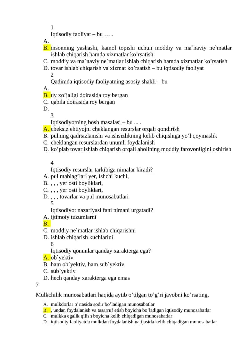 Iqtisodiy faoliyat 1