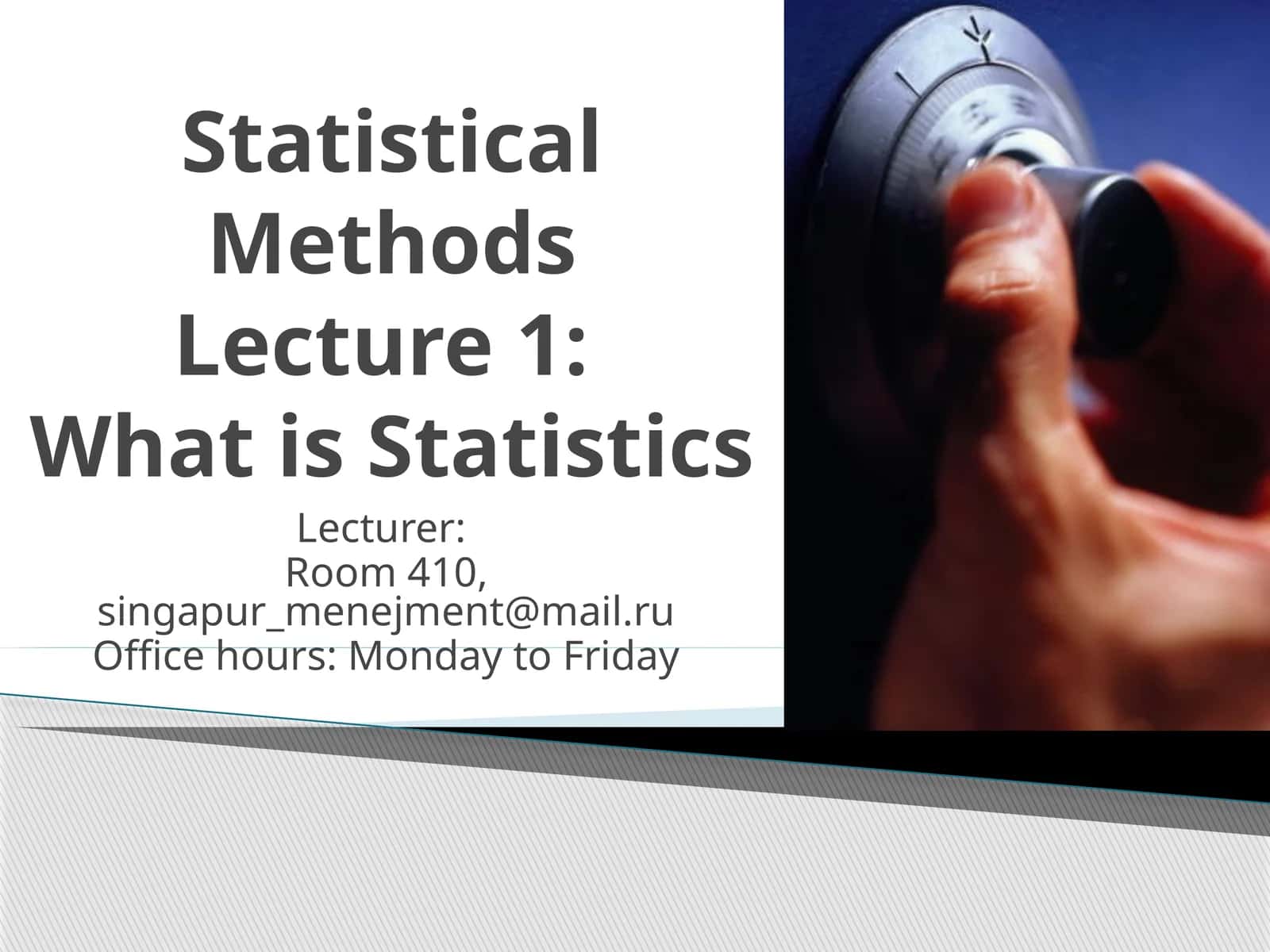 Statistical Methods 1
