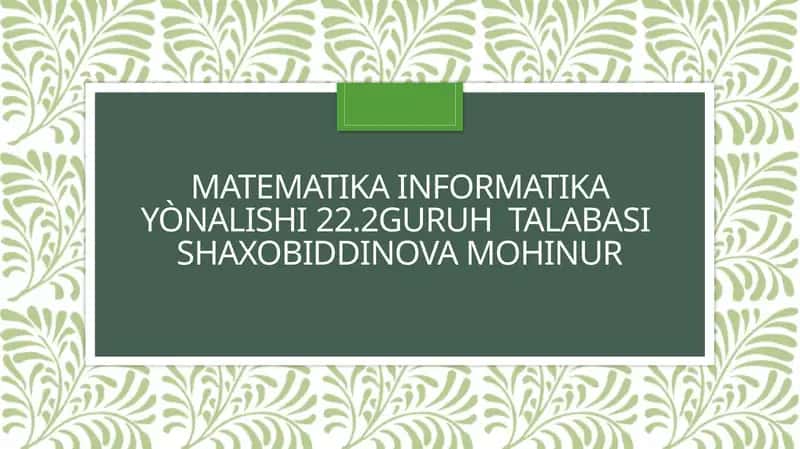 Tub va murakkab sonlar 1