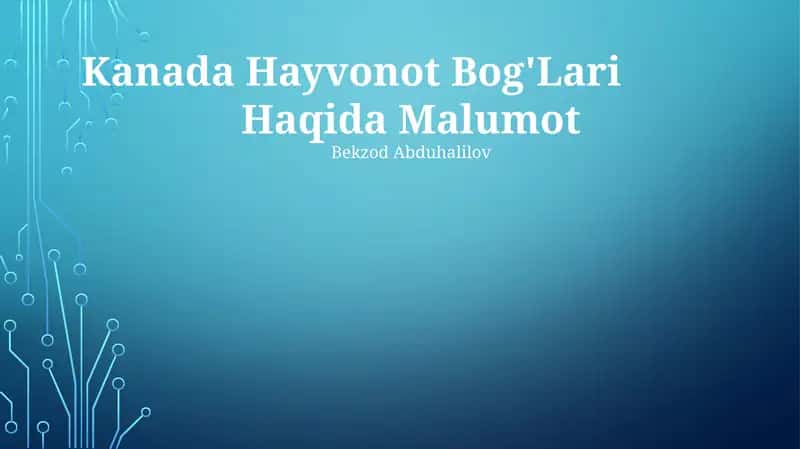 Kanada Hayvonot Bog'Lari 1