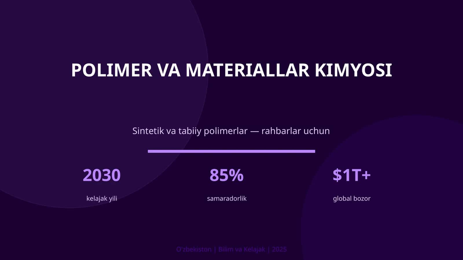 "POLIMER VA MATERIALLAR KIMYOSI" 1