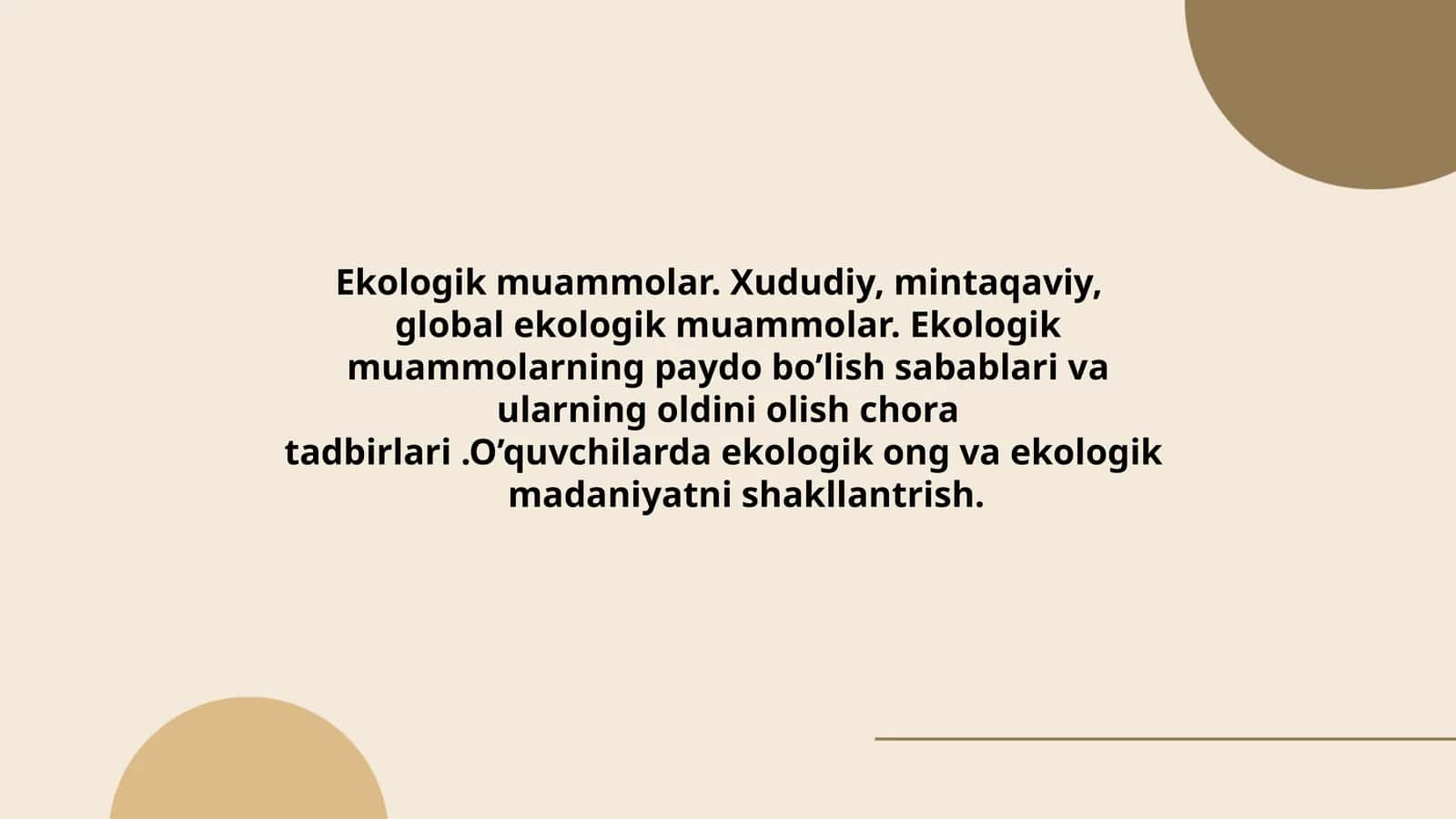 Ekologik Muammolar 1