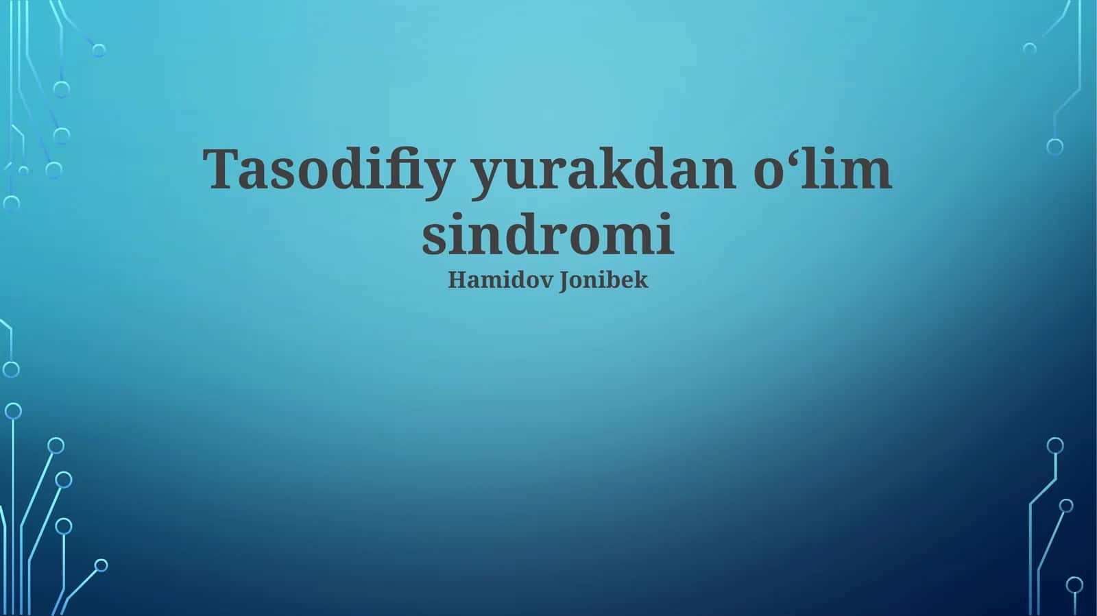 Tasodifiy yurakdan oʻlim sindromi 1
