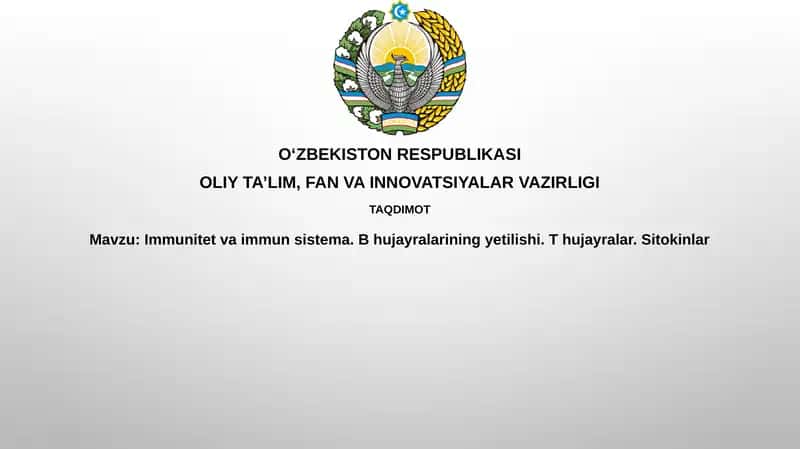 Immunitet va immun tizimi 1