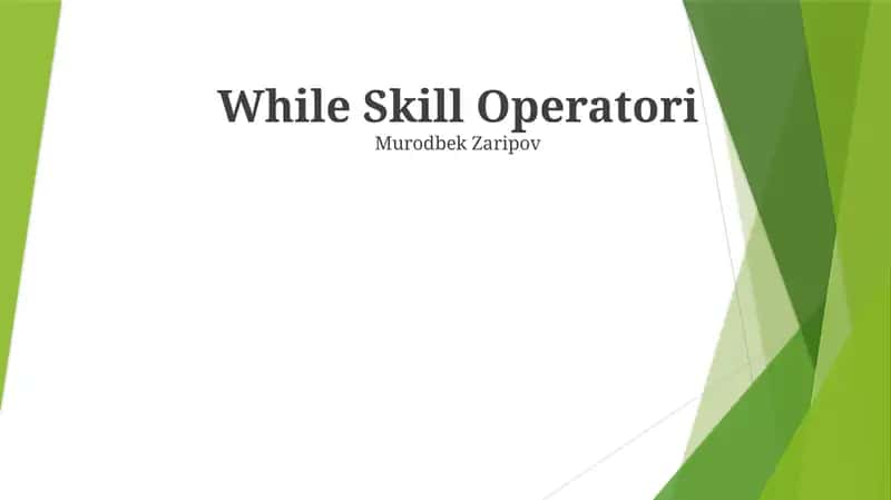 While Skill Operatori 1