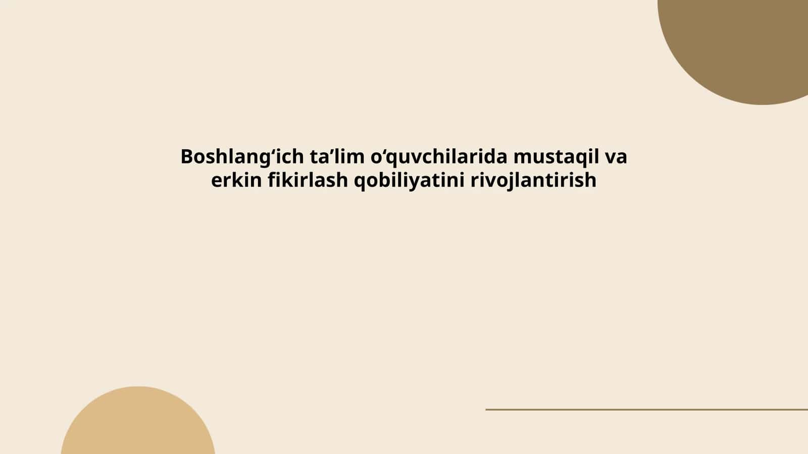 Mustaqil fikrlashni rivojlantirish 1