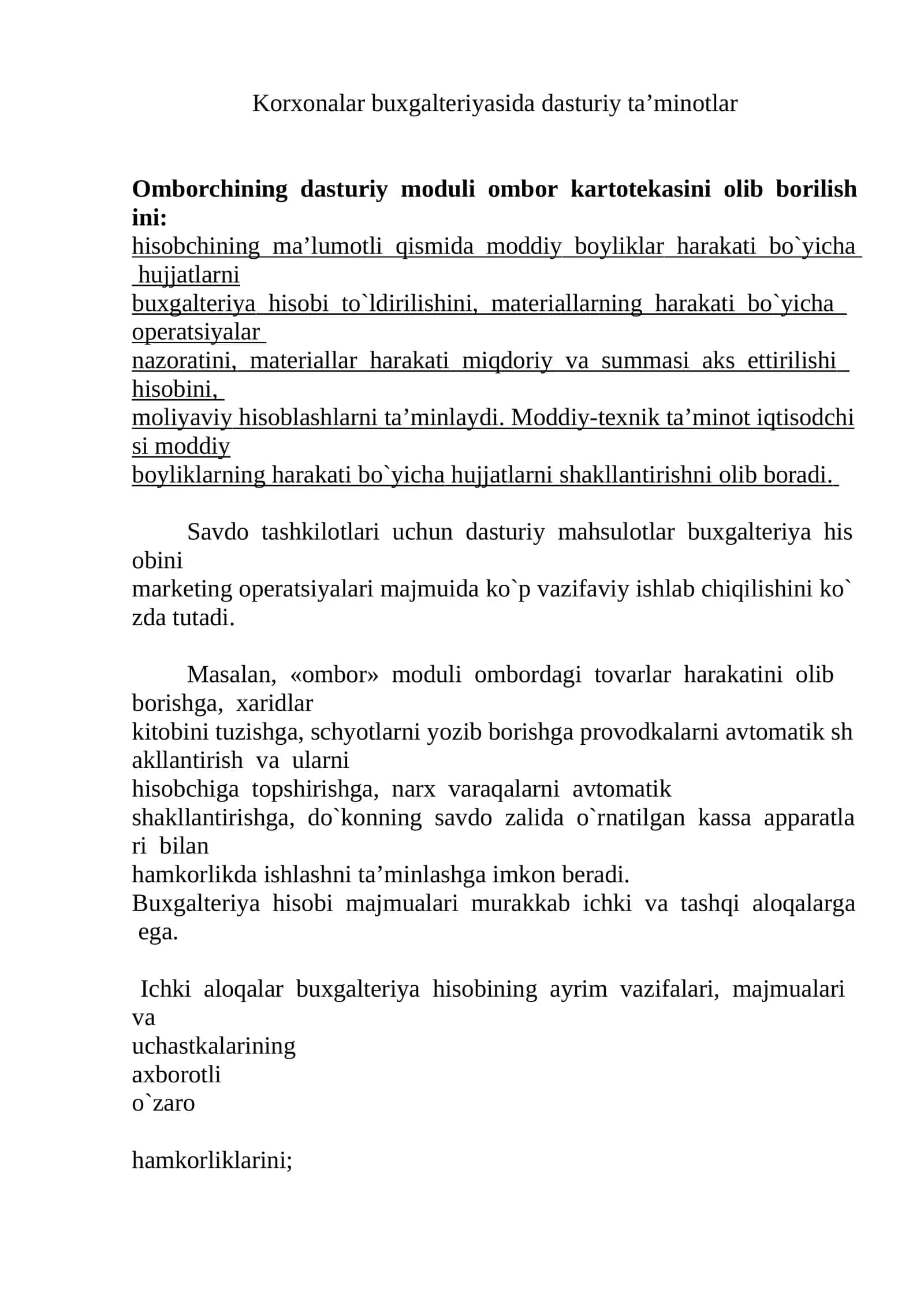 Korxonalar buxgalteriyasida dasturiy ta’minotlar 1