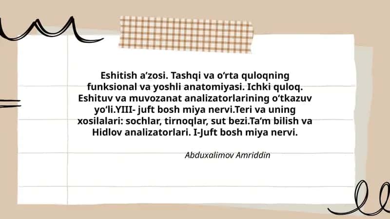 Tashqi va o‘rta quloqning funksional va yoshli anatomiyasi 1