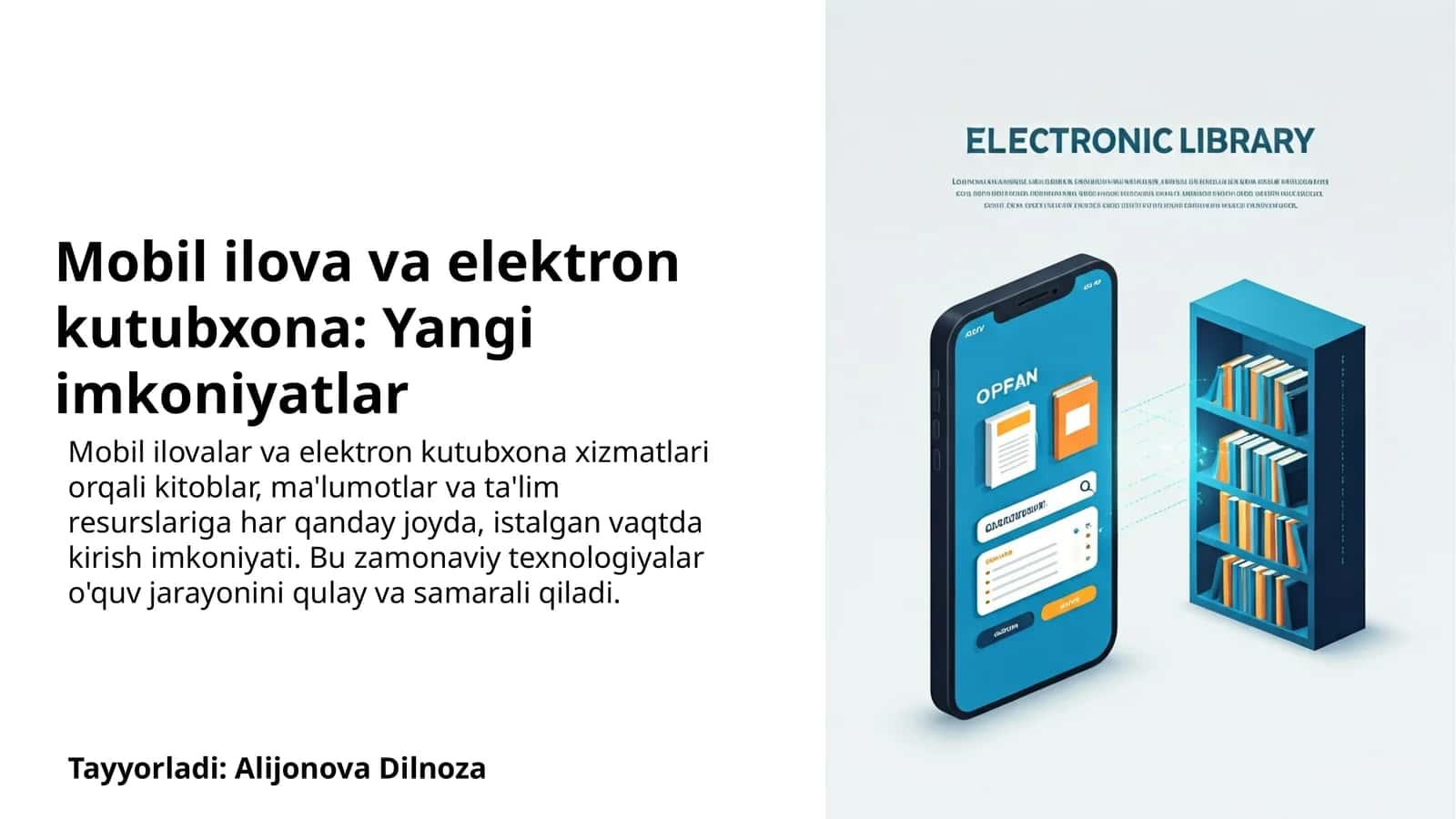 Mobil ilova va elektron kutubxona: Yangi imkoniyatlar 1