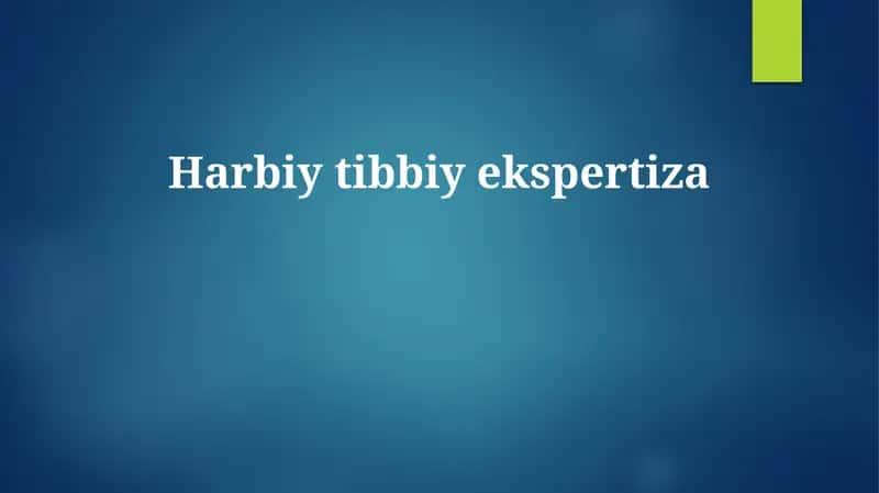 Harbiy tibbiy ekspertiza 1