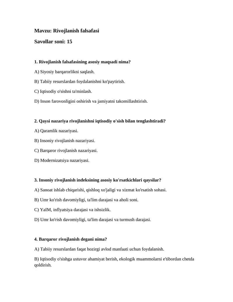 Rivojlanish falsafasi 1