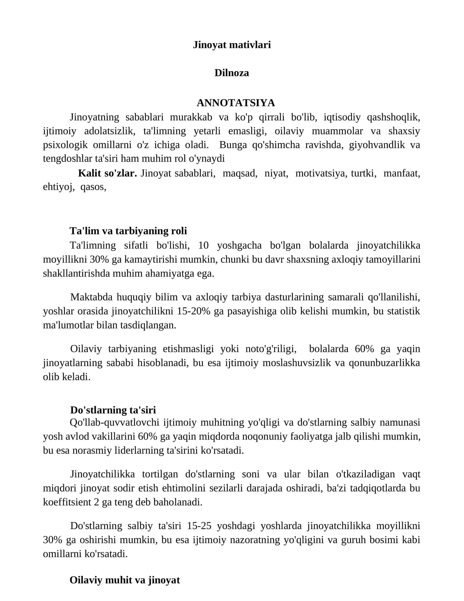Jinoyat mativlari 1