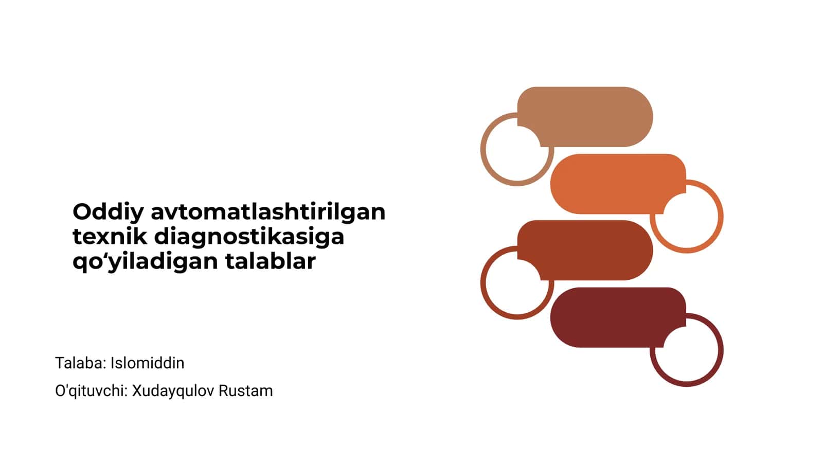 Oddiy avtomatlashtirilgan texnik diagnostikasiga qo‘yiladigan talablar 1