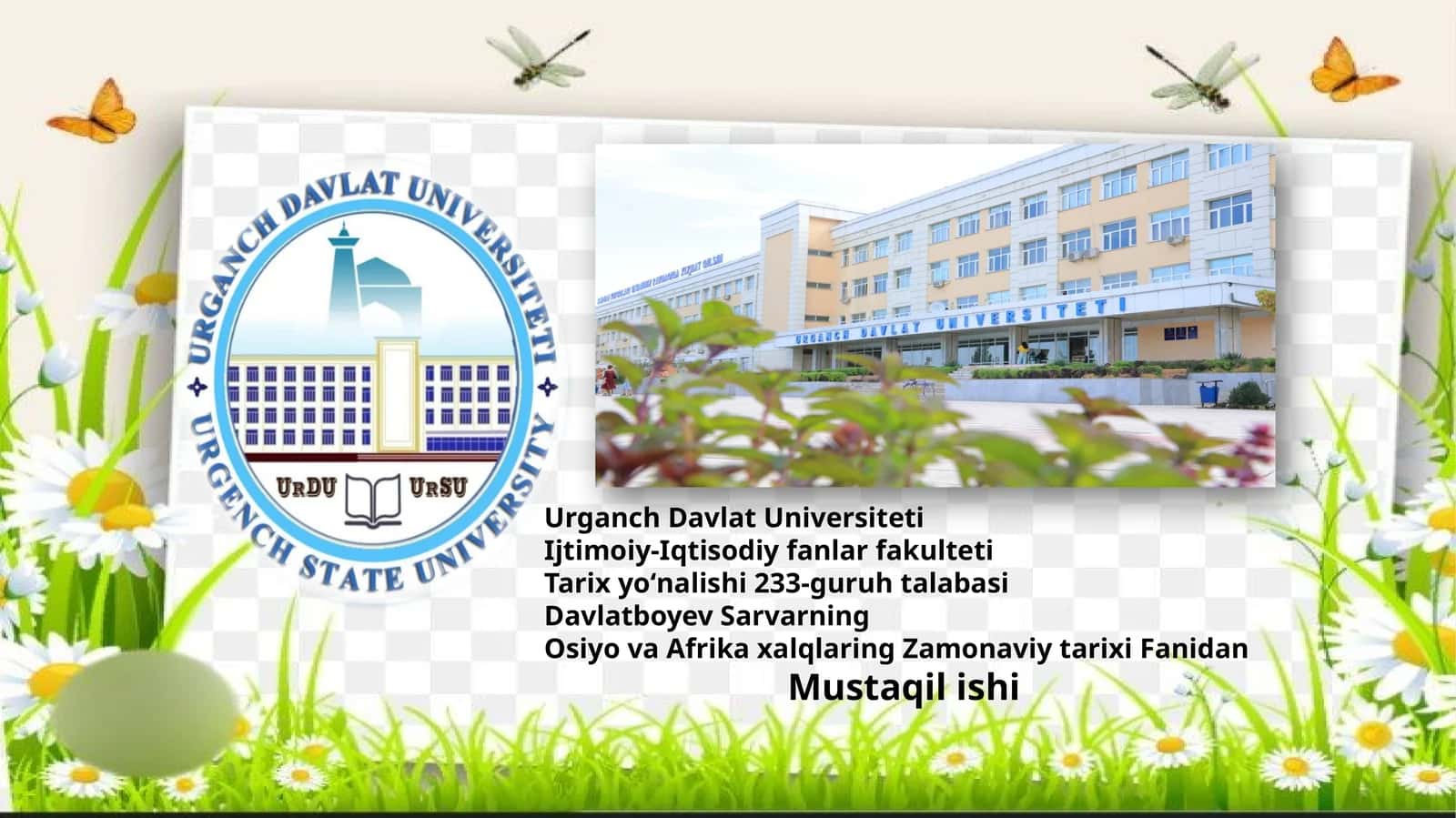 Zamonaviy tarixi Fanidan Mustaqil ishi Sivilizatsiyalar Toʻqnashuvi Va Yangi Dunyo tartibi asari 1