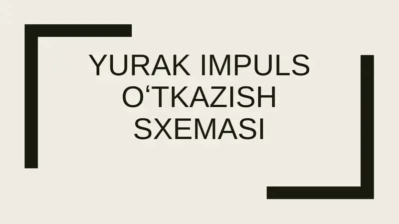 Yurak impuls o'tkazish sxemasi 1