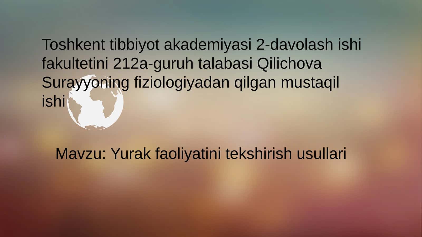 Yurak faoliyatini tekshirish usullari 1