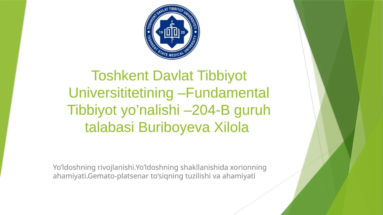 Fundamental Tibbiyotyo'nalishi 204-B 1