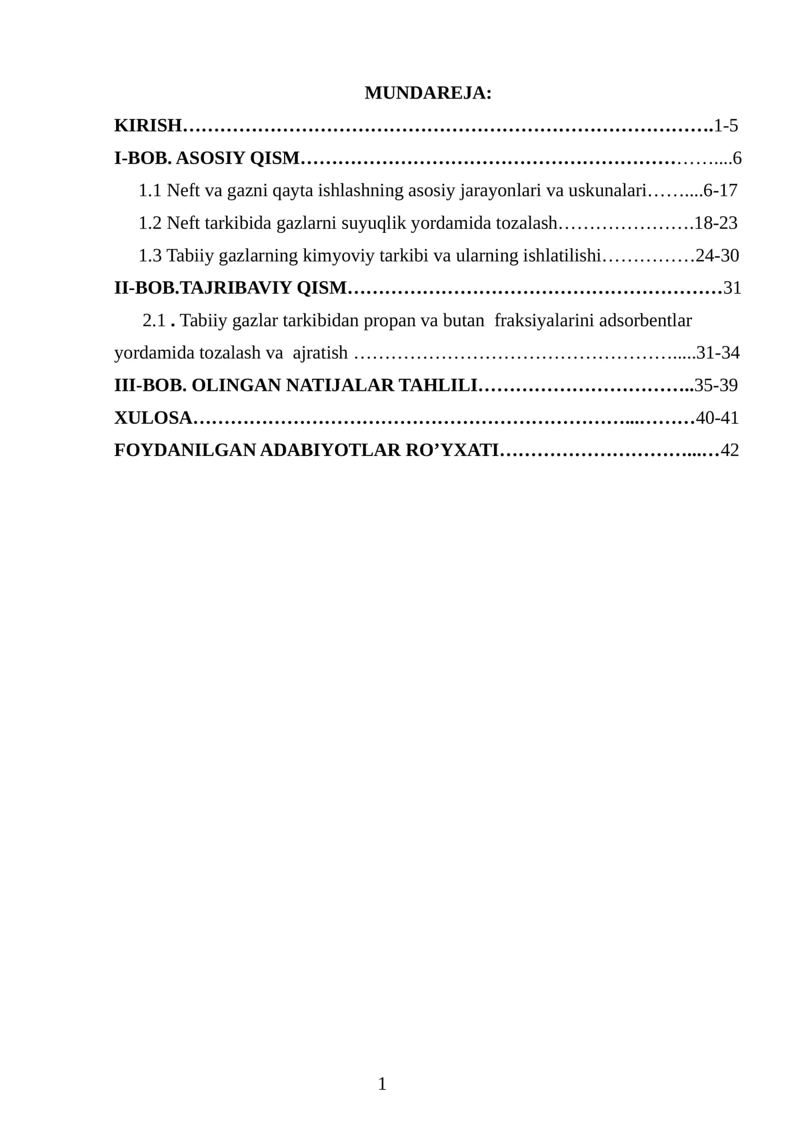 Neft va gazni qayta ishlash jarayonlari va uskunalari 1