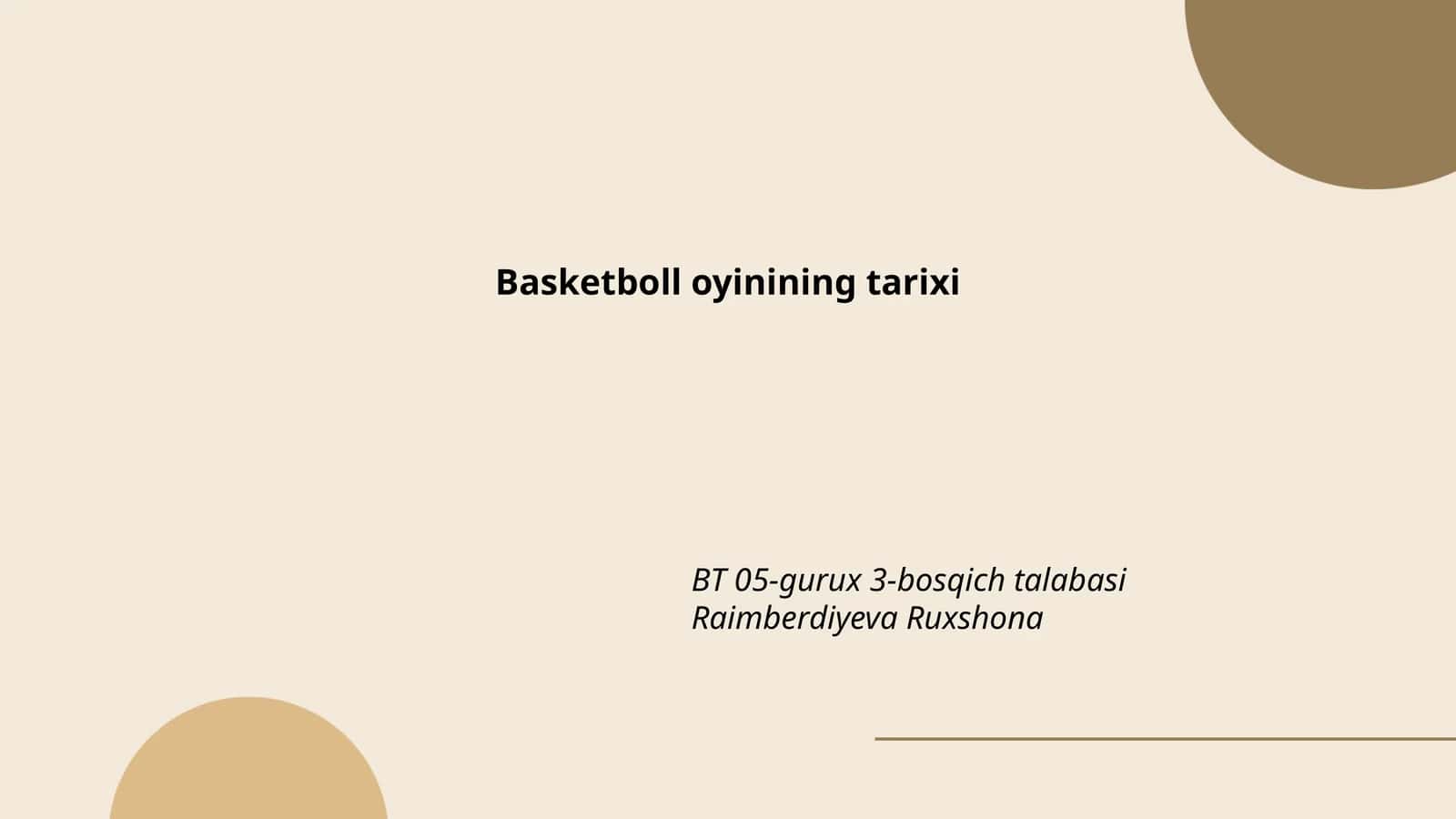 Basketboll oyinining tarixi 1