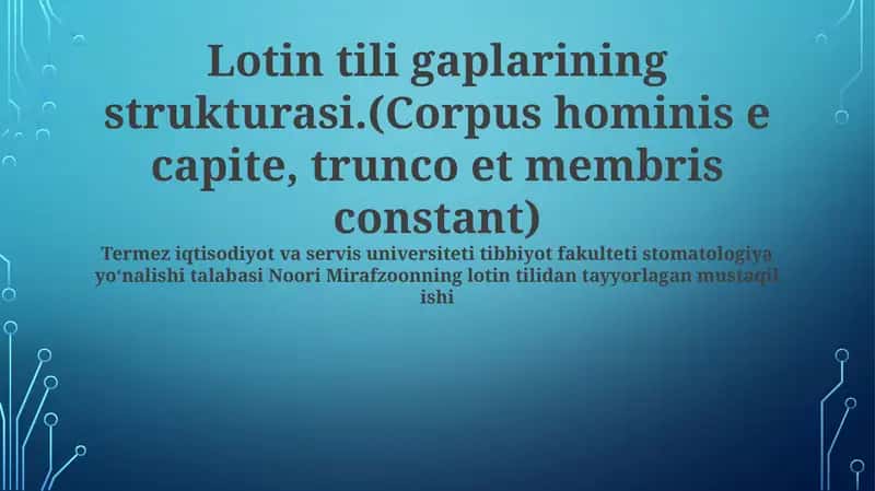 Lotin tili gaplarining strukturasi 1