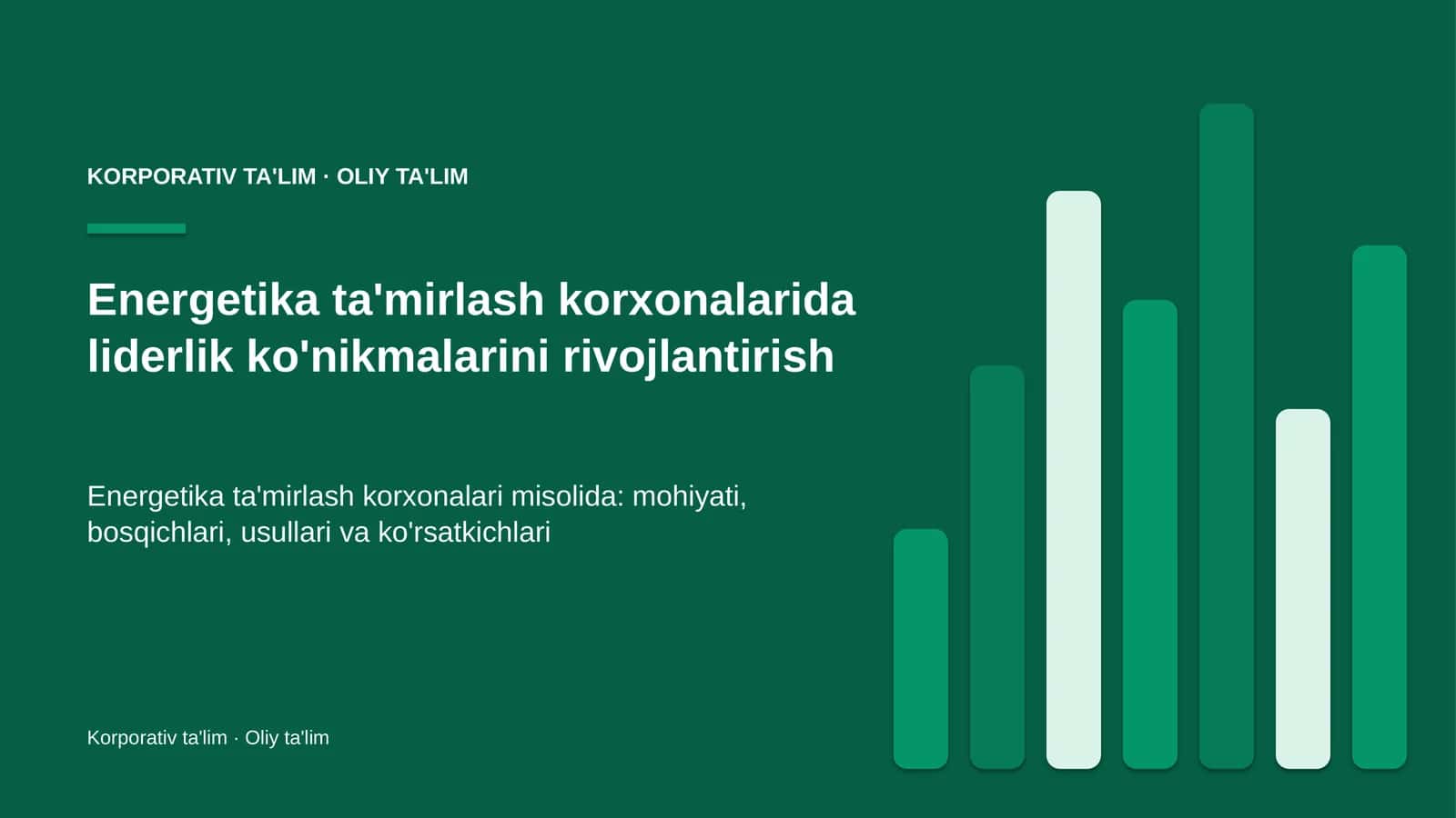 Energetika ta'mirlash korxonalarida liderlik ko'nikmalarini rivojlantirish 1