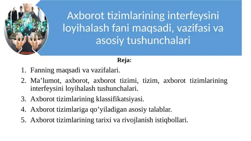 Axborot tizimlarini loyihalash 1