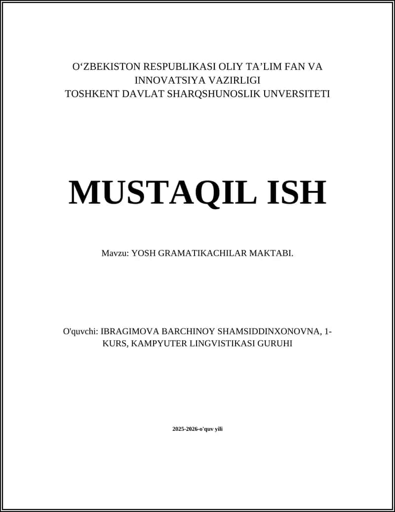 YOSH GRAMATIKACHILAR MAKTABI 1