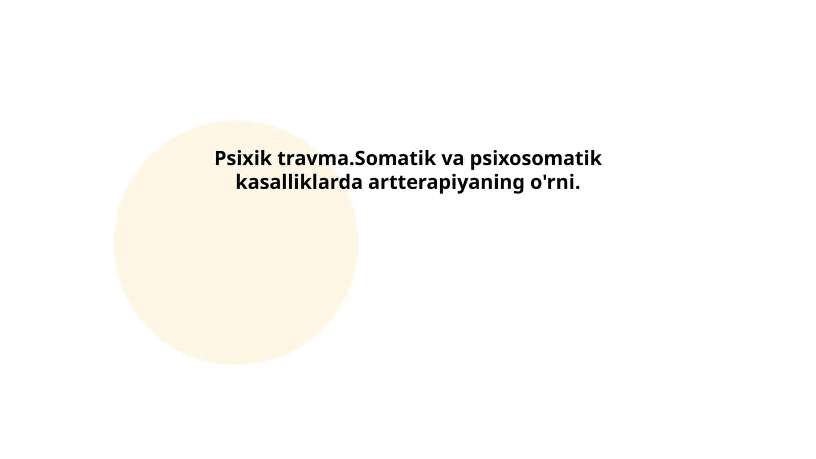 Psixik travma va uning oqibatlari 1