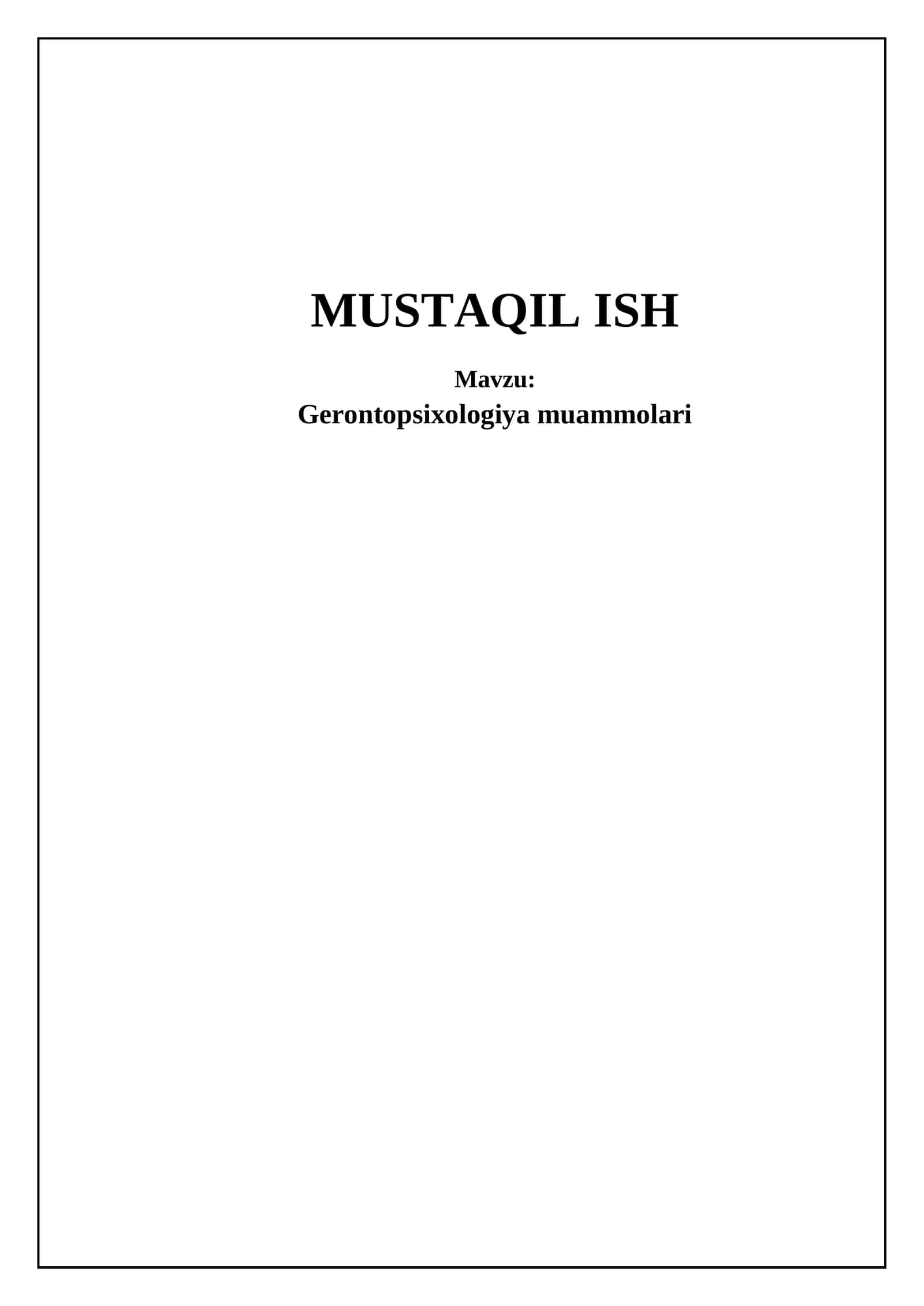 Gerontopsixologiya muammolari 1