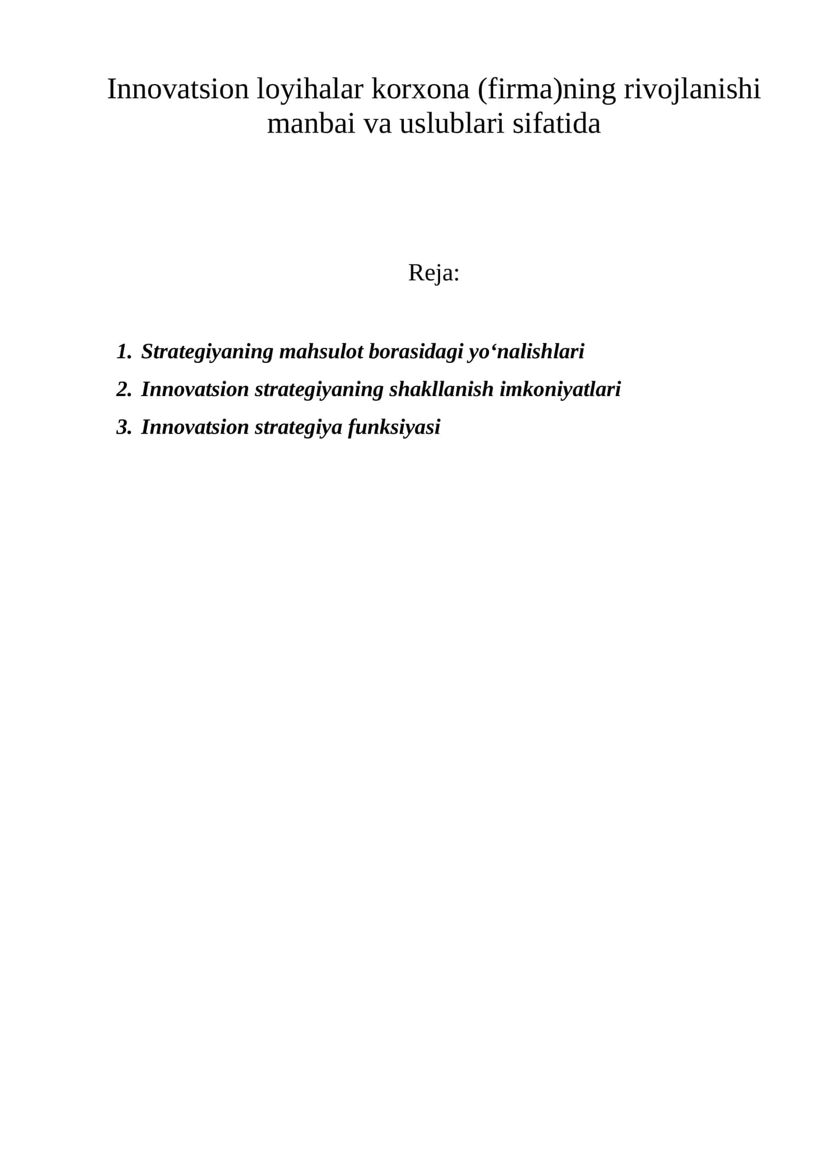 Innovatsion strategiyalar 1